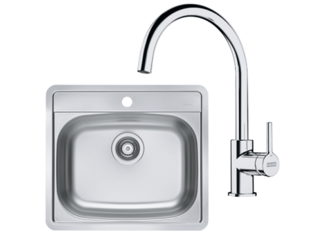 Nerezový jednodřez + baterie