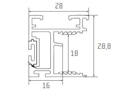 Úchytková lišta S10 délka 3,2 m