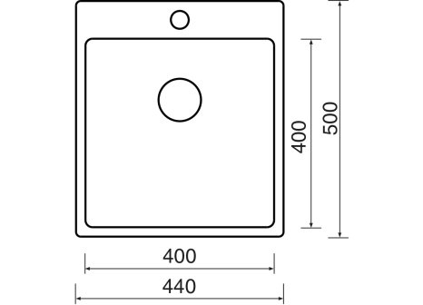 Sinks BLOCKER 450 V 1mm kartáčovaný