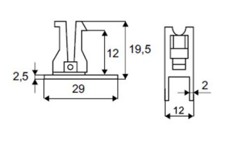 SISO Glass- koncovka pro H profil  Cr sat