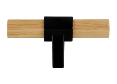 Úchytka Silvie dřevěná dub lakovaný/černá matná