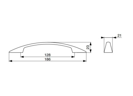 Úchytka Petra černá matná 128 mm