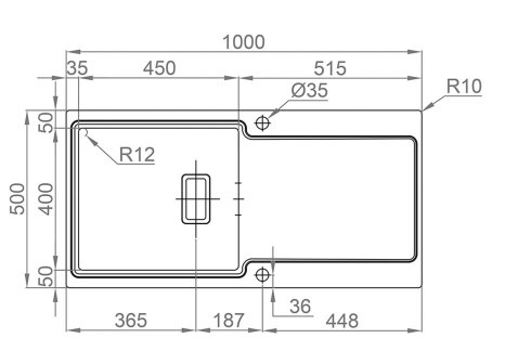 Sinks dřez EVO 1000 1,2 mm