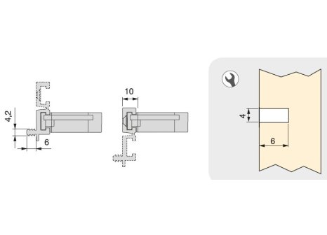 Držák soklu k nožce Häfele k našroubování
