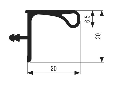 Profil úchytový pro horní skříňky RAL 4 m