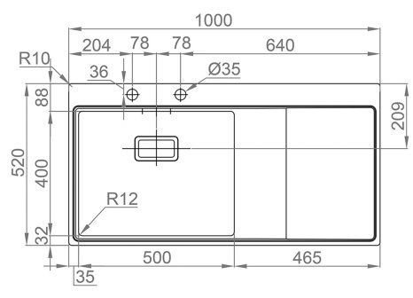 Sinks dřez XERON 1000 1,2mm
