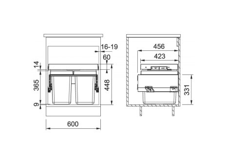 Odpadkový koš FRANKE Sorter FX 60 26-11-11