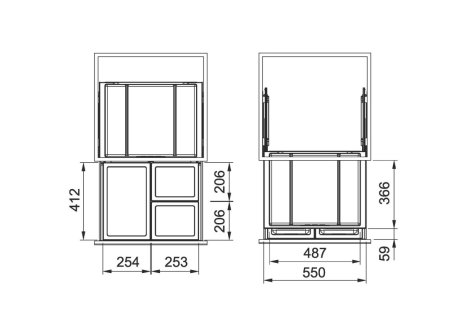 Odpadkový koš FRANKE Sorter FX 60 26-11-11