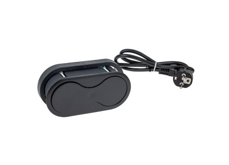 Design Light  Elektro zásuvka EIGHT černá 1 x 230V + 1 x USB