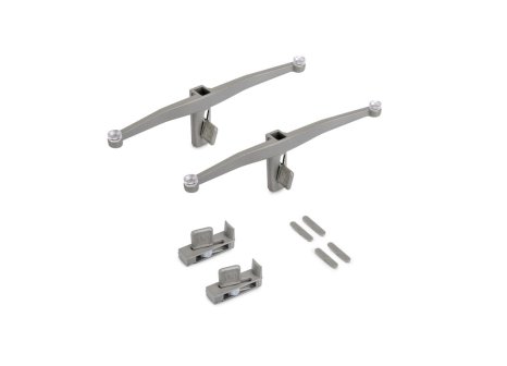 ZERO sada držáků pro skleněnou polici kamenná šedá