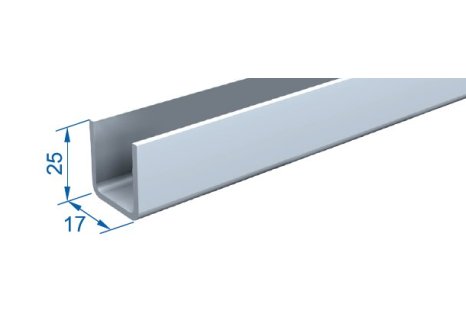 Herkules Plus spodní vodící U profil 17x25 mm 3 m