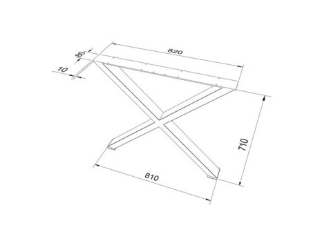 ARdesign stolová podnož X, 710 bílá