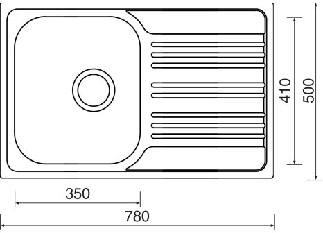 Sinks STAR 780 V matný 0,6mm