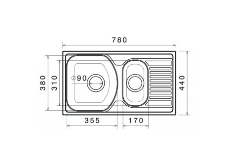 Sinks TWIN 780.1 V matný 0,6mm