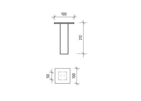 Barové konzoly rovné 50x50 mm chrom výška 212 mm