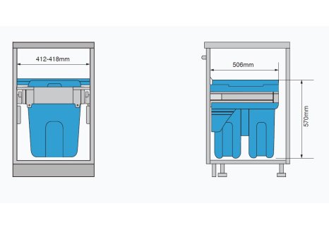 CEMUX Bins sorter + A Box antracit 45/2 2 x 27L