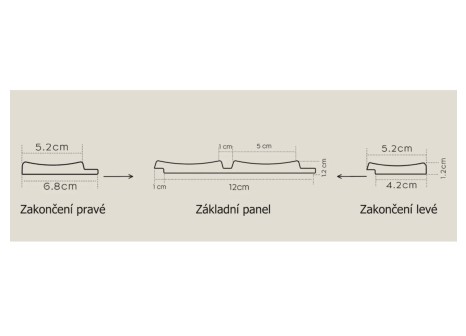 Obkladové lamely AMBER béžové - ukončovací lamely