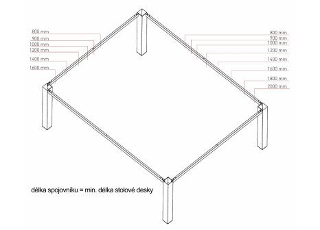 VOGA stolová noha KOTA 80x80mm