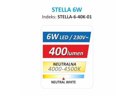 LED světlo STELLA 6W neutrální bílá