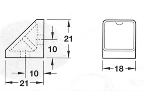 Spojovací roh plastový malý