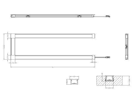 LED profil Celux SLS-03 adaptér rohový