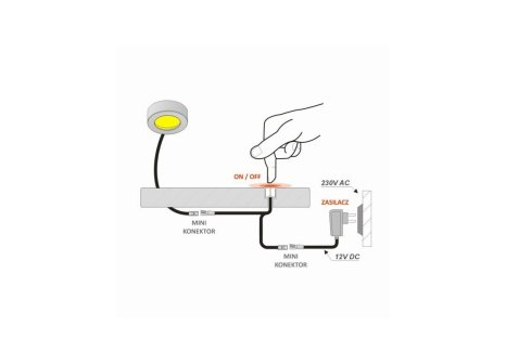 LED vypínač dotykový se stmívačem černý