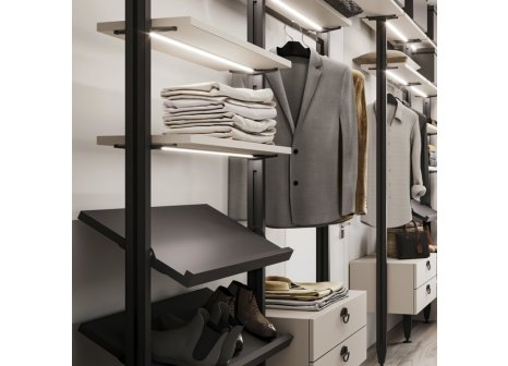 ZERO sada držáků pro šikmou dřevěnou polici černá mat