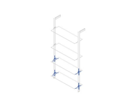 ZERO sada držáků pro šikmou dřevěnou polici černá mat