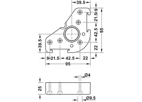 Häfele AXILO soklová nožka černá - příruba