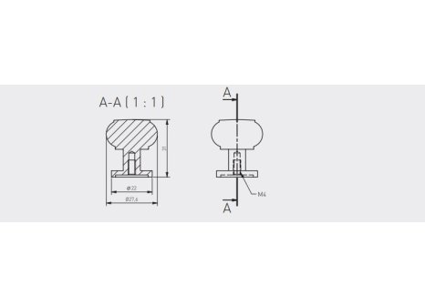 Knopka Stilo zlatá broušená