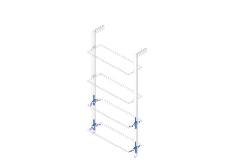 ZERO sada držáků pro šikmou dřevěnou polici kamenná šedá