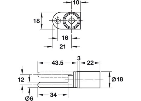 zámek Symo centrální sada táhlo 100 cm + 6x zásuvka - komplet