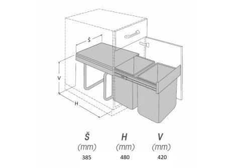 CEMUX sorter MEDIUM 45/2 2x25L antracit