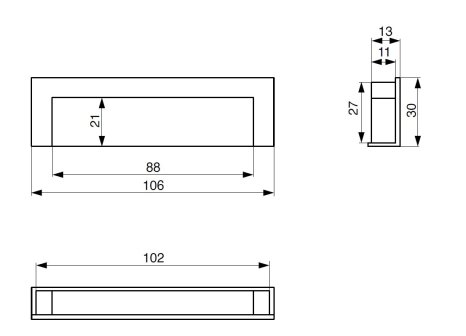 Úchytka Orinoco zápustná bílá matná 96 mm