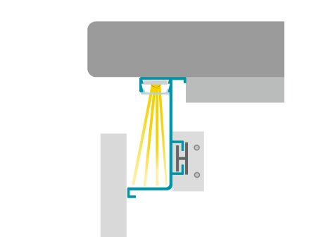 profil LED pro bezúchytkové dveře - J - 2050mm RAL