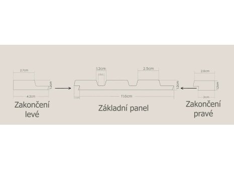 Obkladové lamely OLMO černý 2,7 m