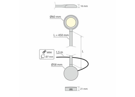 LED světlo MODUS TOUCH 2x2xUSB A/C černá