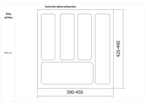 Cemux příborník STAR antracit 500/500 mm