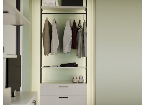 ZERO sada držáků pro hranatou šatní tyč kamenná šedá