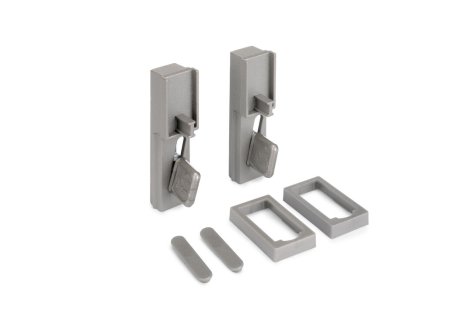 ZERO sada držáků pro hranatou šatní tyč kamenná šedá