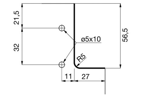 Profil pro bezúchytkové dveře J- délka 4100 mm antracit