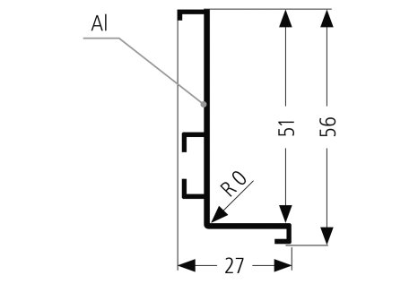 Profil pro bezúchytkové dveře J- délka 4100 mm antracit