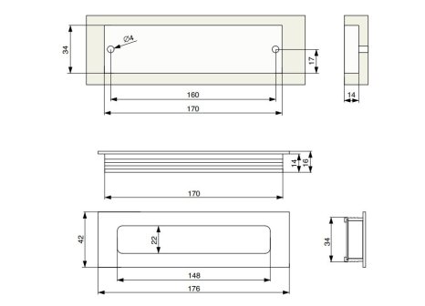 Úchytka Pesara I Černá matná