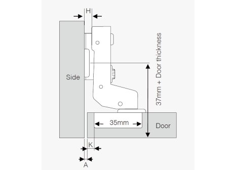 CEMUX závěs vložený CLIP s integrovaným tlumením, excentrem