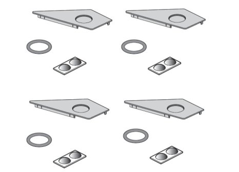 Stolová konstrukce Alu Star pro skleněnou desku B4 nerez