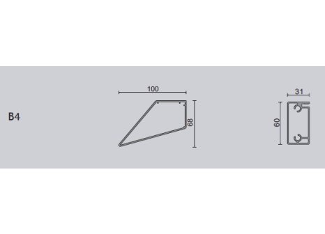 Stolová konstrukce Alu Star pro skleněnou desku B4 nerez