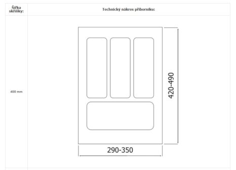 Cemux příborník STAR antracit 400/500 mm