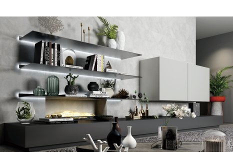 Shelf policový profil 3 m černý mat