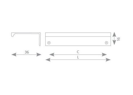 Úchytka Lucata profilová bílá matná