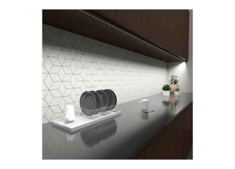 LED profil T18 rohový 2m hliník + krytka mléčná